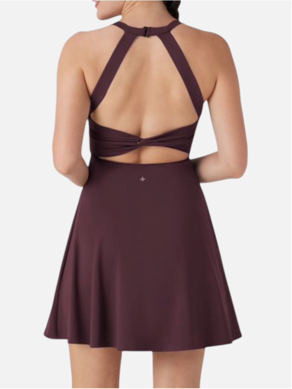 Halara SoftlyZero Airy Backless Twisted Flare Active Dress Size L